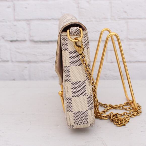 Louis Vuitton Pochette Felice Damier Azur Crossbody Shoulder Handbag Brown A4354 - Picture 12 of 12